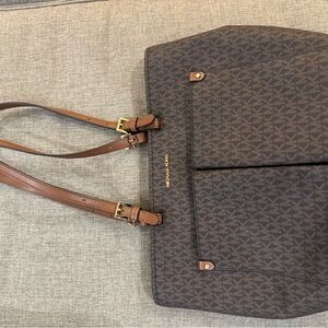 Michael Kors Dark Brown Patterned Tote